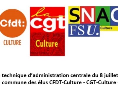 Déclaration intersyndicale CFDT-CGT-FSU au CT-AC du 8 juillet 2021