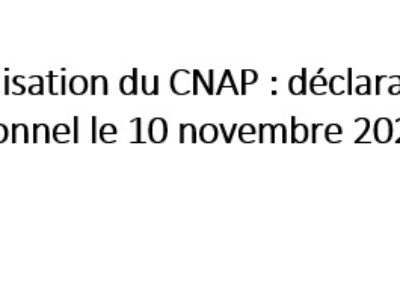 Réorganisation du CNAP : déclaration des représentants du personnel le 10 novembre 2021