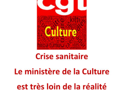 Crise sanitaire : Le ministère de la Culture est très loin de la réalité du travail des agents