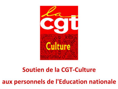 Soutien de la CGT-Culture aux personnels de l’Education nationale