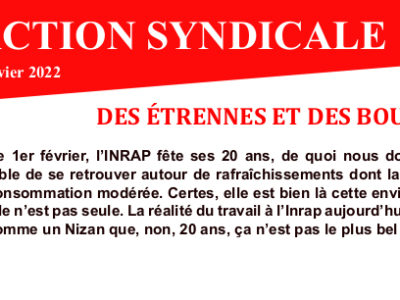 Archéo – Action syndicale – janvier 2022