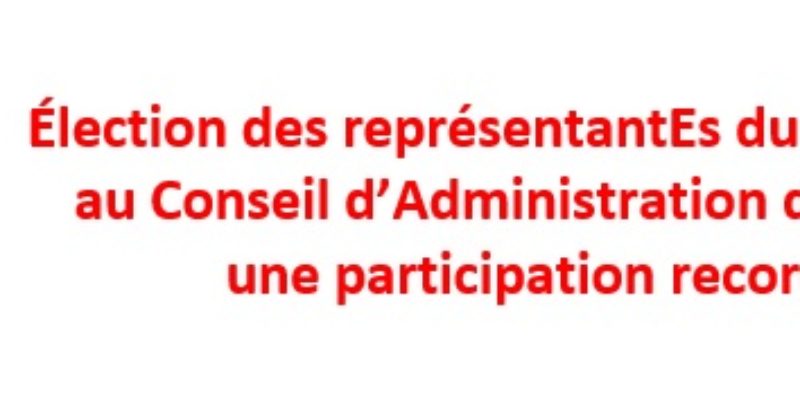 Élection des représentantEs du personnel au Conseil d’Administration du Cnap : une participation record !