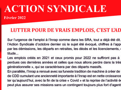 ARCHEO – SGPA CGT – Action Syndicale février 2022