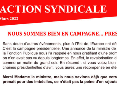 Archéo – SGPA-CGT – Action syndicale du mois de mars 2022