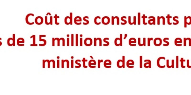 Coût des consultants privés : près de 15 millions d’euros en 4 ans pour le ministère de la Culture !