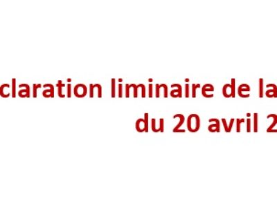 Déclaration liminaire de la CGT au CHSCT-AC du 20 avril 2022