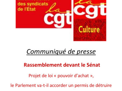 CP : Rassemblement devant le Sénat