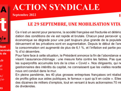 Archéologie -Action Syndicale Septembre 2022