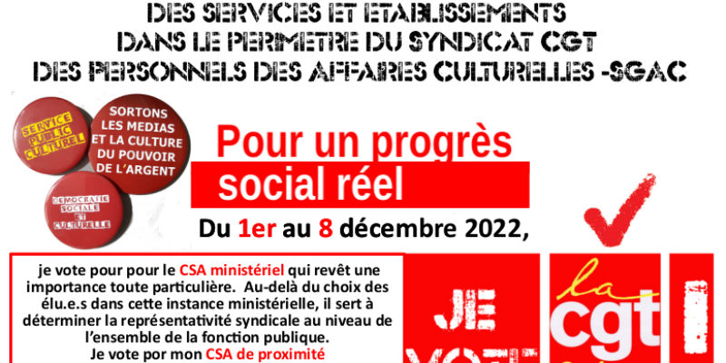 Les professions de foi des CCP locales des services et établissements dans le périmètre du SGAC