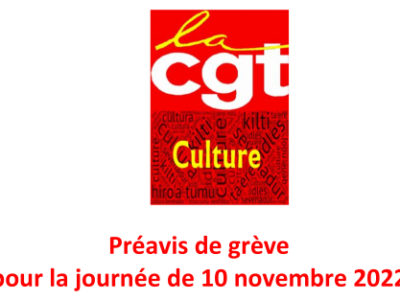 Préavis de grève pour la journée de 10 novembre 2022