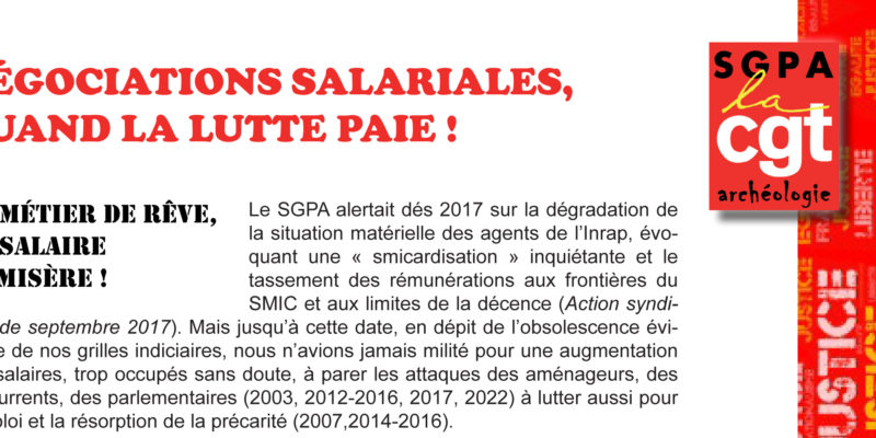 SGPA-CGT – NÉGOCIATIONS SALARIALES, QUAND LA LUTTE PAIE !