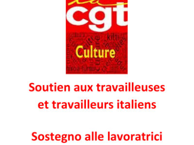 Soutien aux travailleuses et travailleurs italiens