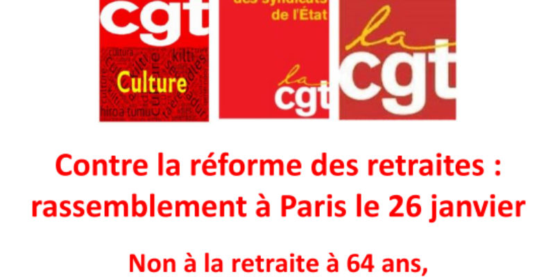 Contre la réforme des retraites : rassemblement à Paris le 26 janvier