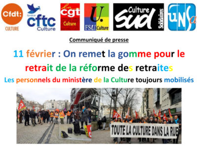 11 février – On remet la gomme pour le retrait de la réforme des retraites