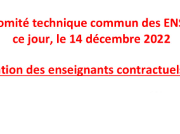 Revalorisation des enseignants contractuels des ENSA