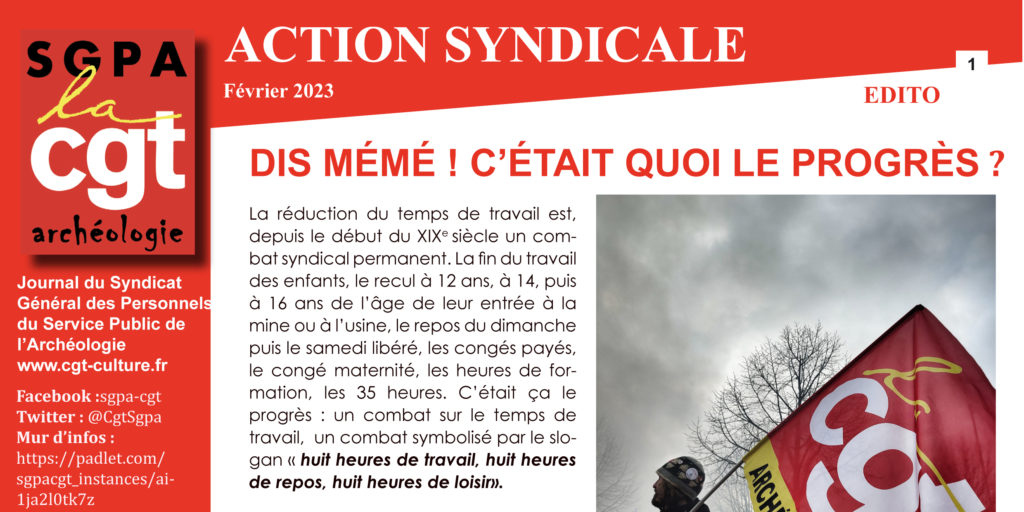 Archéologie – Action Syndicale Février 2023