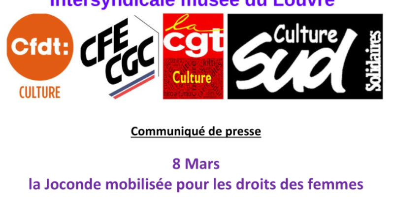 8 Mars, la Joconde mobilisée pour les droits des femmes et contre la réforme des retraites