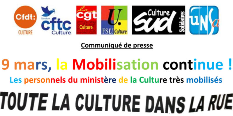 Communiqué de presse 9 mars, la Mobilisation continue !