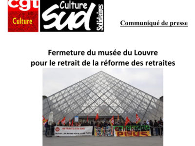 Fermeture du musée du Louvre pour le retrait de la réforme des retraites