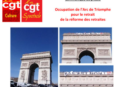 Occupation de l’Arc de Triomphe pour le retrait  de la réforme des retraites