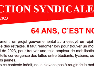 Archéo – Action Syndicale Mars 2023 – 64, c’est NON !