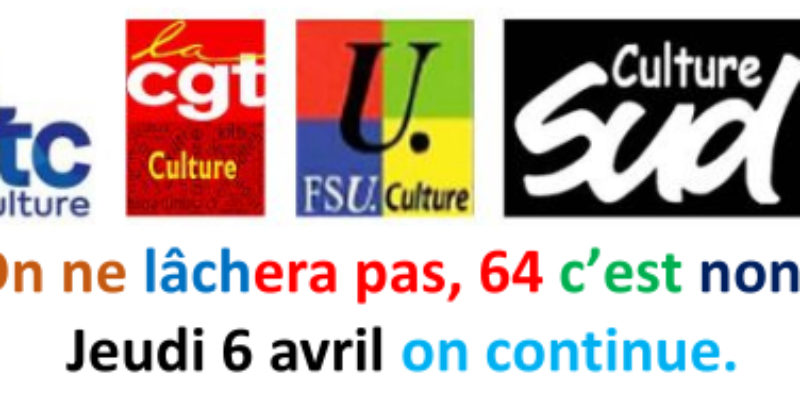 On ne lâchera pas, 64 c’est non ! Jeudi 6 avril on continue.