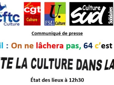 Communiqué de presse : État des lieux mobilisation du 6 avril