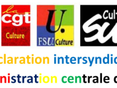 Déclaration intersyndicale au CSA d’administration centrale du 24 mai 202