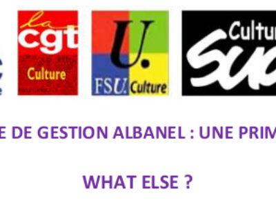 REVISION DU CADRE DE GESTION ALBANEL : UNE PRIME EXCEPTIONNELLE WHAT ELSE ?