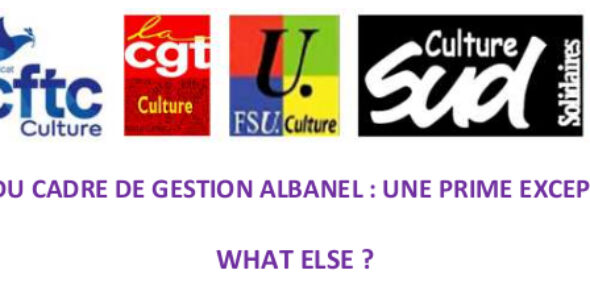 REVISION DU CADRE DE GESTION ALBANEL : UNE PRIME EXCEPTIONNELLE WHAT ELSE ?
