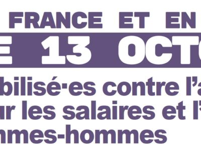 Ce 13 octobre 2023 : mobilisés contre l’austérité, pour les salaires et l’égalité femmes-hommes