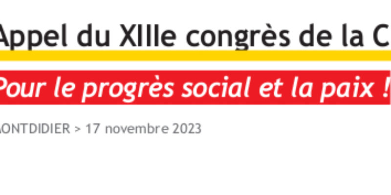 Pour le progrès social et la paix !  