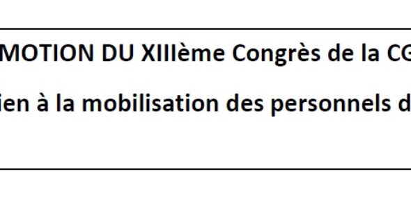 MOTION DU XIIIème Congrès de la CGT-CULTURE de soutien à la mobilisation des personnels du Centre Pompidou