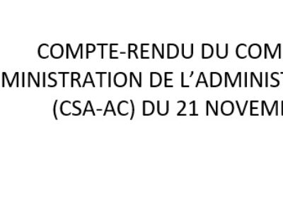 Compte-rendu du CSA-AC du 21 novembre 2023