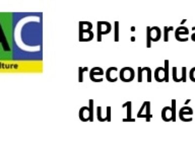 BPI : préavis de grève SGAC-CGT / SNAC FSU
