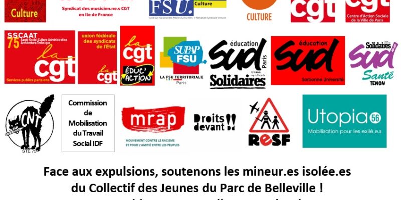 Face aux expulsions, soutenons les mineur.es isolée.es du Collectif des Jeunes du Parc de Belleville !