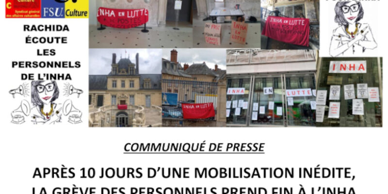 Après 10 jours d’une mobilisation inédite, la grève des personnels prend fin à l’INHA