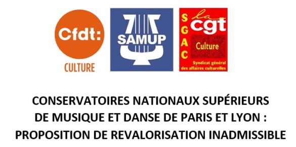 CONSERVATOIRES NATIONAUX SUPÉRIEURS DE MUSIQUE ET DANSE DE PARIS ET LYON : PROPOSITION DE REVALORISATION INADMISSIBLE