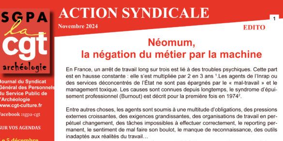 Archéo – Action Syndicale Novembre 2024